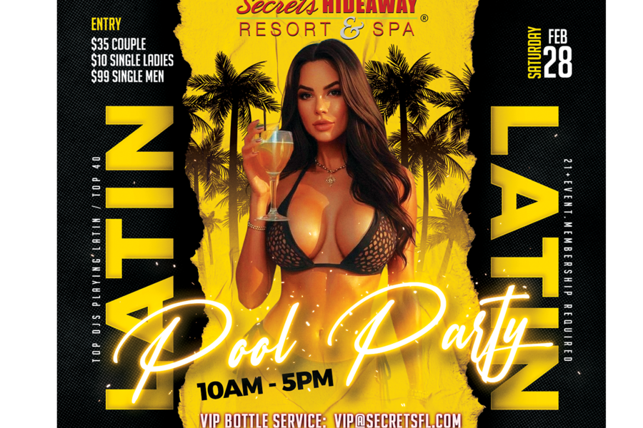 Saturday Latin Pool Party 10am - 5pm