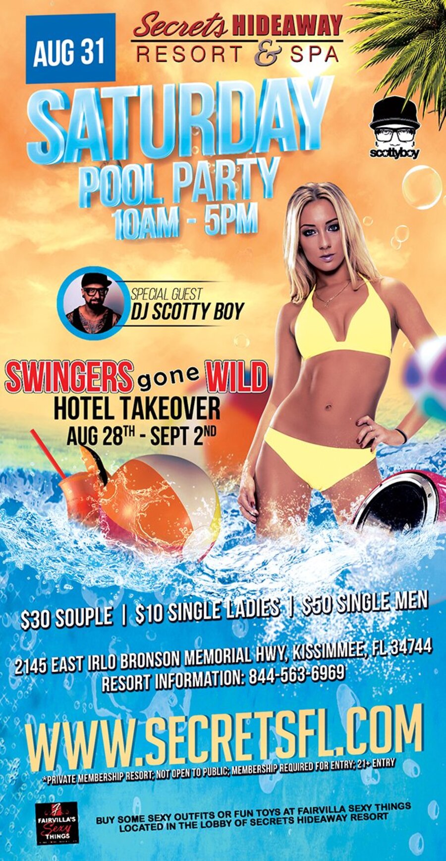 Saturday Pool Party 10am - 5pm - Swingers Gone Wild