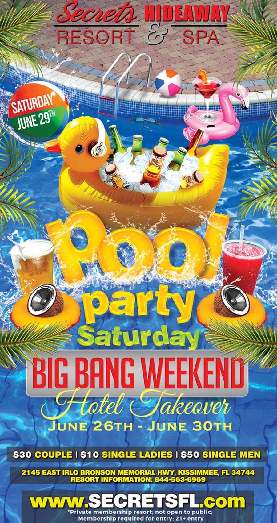 Saturday Pool Party 10am-5pm - Big Bang Takeover