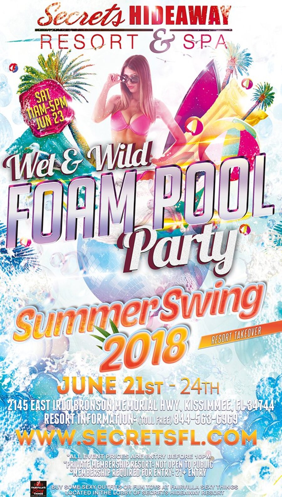 Wet & Wild Foam Pool Party 11am - 5pm