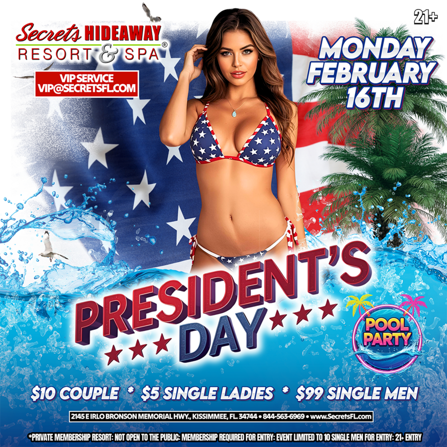 President’s Day Pool Party 10am - 5pm