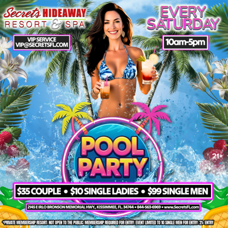 Saturday Pool Party 10am - 5pm